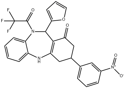 11-(2-furyl)-3-{3-nitrophenyl}-10-(trifluoroacetyl)-2,3,4,5,10,11-hexahydro-1H-dibenzo[b,e][1,4]diazepin-1-one 구조식 이미지