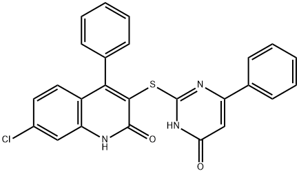 7-chloro-3-[(4-hydroxy-6-phenyl-2-pyrimidinyl)sulfanyl]-4-phenyl-2-quinolinol Structure