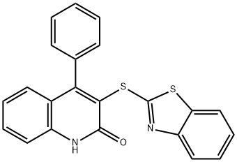 3-(1,3-benzothiazol-2-ylsulfanyl)-4-phenyl-2-quinolinol 구조식 이미지