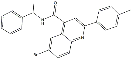 6-bromo-2-(4-methylphenyl)-N-(1-phenylethyl)-4-quinolinecarboxamide 구조식 이미지