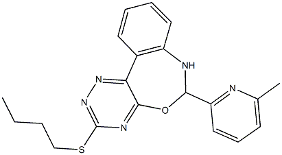 3-(butylsulfanyl)-6-(6-methyl-2-pyridinyl)-6,7-dihydro[1,2,4]triazino[5,6-d][3,1]benzoxazepine 구조식 이미지