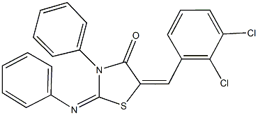 5-(2,3-dichlorobenzylidene)-3-phenyl-2-(phenylimino)-1,3-thiazolidin-4-one Structure