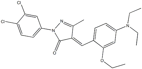 2-(3,4-dichlorophenyl)-4-[4-(diethylamino)-2-ethoxybenzylidene]-5-methyl-2,4-dihydro-3H-pyrazol-3-one 구조식 이미지