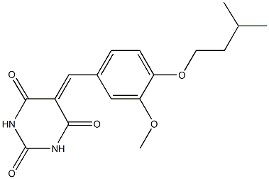 5-[4-(isopentyloxy)-3-methoxybenzylidene]-2,4,6(1H,3H,5H)-pyrimidinetrione Structure