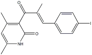 3-[3-(4-iodophenyl)-2-methylacryloyl]-4,6-dimethyl-2(1H)-pyridinone 구조식 이미지