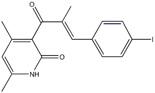 3-[3-(4-iodophenyl)-2-methylacryloyl]-4,6-dimethyl-2(1H)-pyridinone Structure