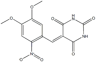 5-{2-nitro-4,5-dimethoxybenzylidene}-2,4,6(1H,3H,5H)-pyrimidinetrione Structure