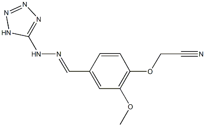 {2-methoxy-4-[2-(1H-tetraazol-5-yl)carbohydrazonoyl]phenoxy}acetonitrile 구조식 이미지