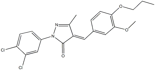 2-(3,4-dichlorophenyl)-4-(3-methoxy-4-propoxybenzylidene)-5-methyl-2,4-dihydro-3H-pyrazol-3-one 구조식 이미지