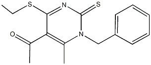 1-[1-benzyl-4-(ethylsulfanyl)-6-methyl-2-thioxo-1,2-dihydro-5-pyrimidinyl]ethanone Structure