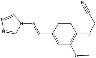 {2-methoxy-4-[(4H-1,2,4-triazol-4-ylimino)methyl]phenoxy}acetonitrile 구조식 이미지