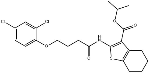 isopropyl 2-{[4-(2,4-dichlorophenoxy)butanoyl]amino}-4,5,6,7-tetrahydro-1-benzothiophene-3-carboxylate Structure