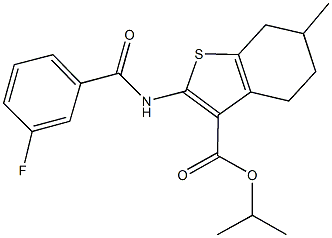 isopropyl 2-[(3-fluorobenzoyl)amino]-6-methyl-4,5,6,7-tetrahydro-1-benzothiophene-3-carboxylate Structure
