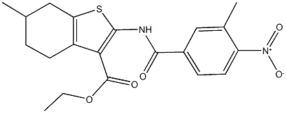 ethyl 2-({4-nitro-3-methylbenzoyl}amino)-6-methyl-4,5,6,7-tetrahydro-1-benzothiophene-3-carboxylate Structure