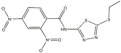 N-[5-(ethylsulfanyl)-1,3,4-thiadiazol-2-yl]-2,4-bisnitrobenzamide 구조식 이미지