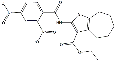 ethyl 2-({2,4-bisnitrobenzoyl}amino)-5,6,7,8-tetrahydro-4H-cyclohepta[b]thiophene-3-carboxylate Structure