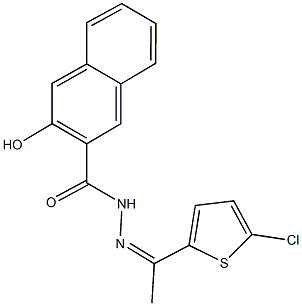 N'-[1-(5-chloro-2-thienyl)ethylidene]-3-hydroxy-2-naphthohydrazide 구조식 이미지