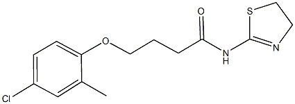 4-(4-chloro-2-methylphenoxy)-N-(4,5-dihydro-1,3-thiazol-2-yl)butanamide 구조식 이미지