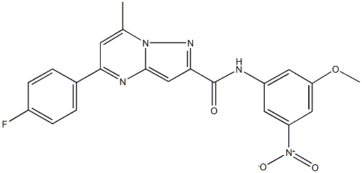 5-(4-fluorophenyl)-N-{3-nitro-5-methoxyphenyl}-7-methylpyrazolo[1,5-a]pyrimidine-2-carboxamide 구조식 이미지