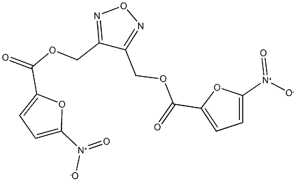 {4-[({5-nitro-2-furoyl}oxy)methyl]-1,2,5-oxadiazol-3-yl}methyl 5-nitro-2-furoate 구조식 이미지