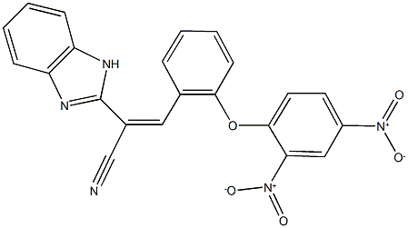 2-(1H-benzimidazol-2-yl)-3-(2-{2,4-bisnitrophenoxy}phenyl)acrylonitrile 구조식 이미지