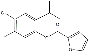 4-chloro-2-isopropyl-5-methylphenyl 2-furoate Structure