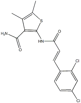 2-{[3-(2,4-dichlorophenyl)acryloyl]amino}-4,5-dimethyl-3-thiophenecarboxamide 구조식 이미지