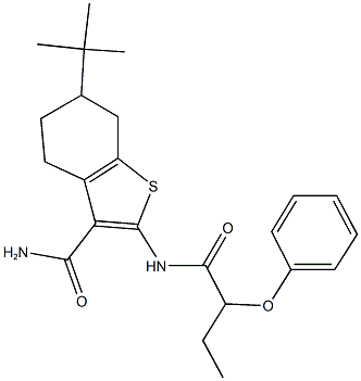 6-tert-butyl-2-[(2-phenoxybutanoyl)amino]-4,5,6,7-tetrahydro-1-benzothiophene-3-carboxamide 구조식 이미지