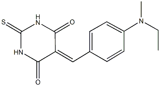 5-{4-[ethyl(methyl)amino]benzylidene}-2-thioxodihydro-4,6(1H,5H)-pyrimidinedione 구조식 이미지