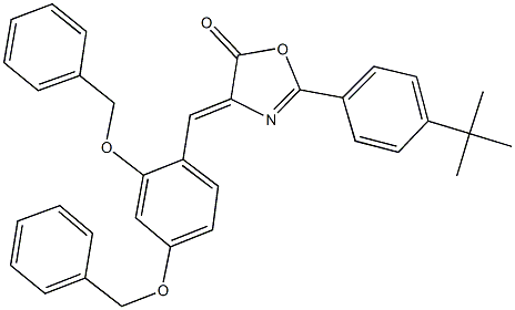 4-[2,4-bis(benzyloxy)benzylidene]-2-(4-tert-butylphenyl)-1,3-oxazol-5(4H)-one 구조식 이미지