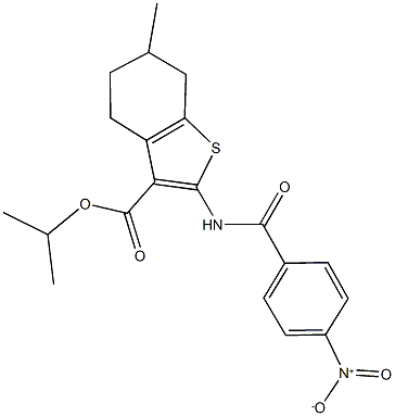 isopropyl 2-({4-nitrobenzoyl}amino)-6-methyl-4,5,6,7-tetrahydro-1-benzothiophene-3-carboxylate Structure