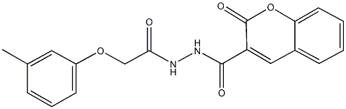 N'-[(3-methylphenoxy)acetyl]-2-oxo-2H-chromene-3-carbohydrazide Structure