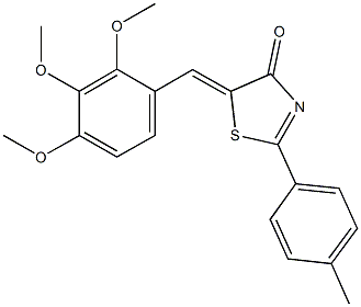 2-(4-methylphenyl)-5-(2,3,4-trimethoxybenzylidene)-1,3-thiazol-4(5H)-one 구조식 이미지