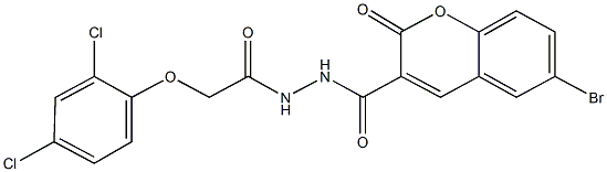 6-bromo-N'-[(2,4-dichlorophenoxy)acetyl]-2-oxo-2H-chromene-3-carbohydrazide 구조식 이미지