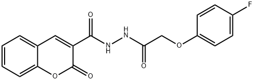 N'-[(4-fluorophenoxy)acetyl]-2-oxo-2H-chromene-3-carbohydrazide 구조식 이미지