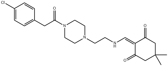 2-{[(2-{4-[(4-chlorophenyl)acetyl]-1-piperazinyl}ethyl)amino]methylene}-5,5-dimethyl-1,3-cyclohexanedione Structure