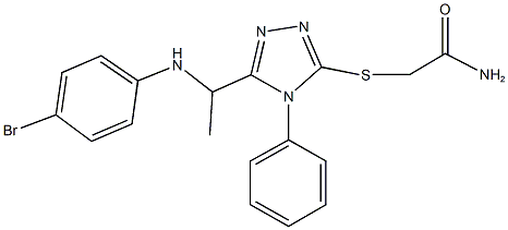 2-({5-[1-(4-bromoanilino)ethyl]-4-phenyl-4H-1,2,4-triazol-3-yl}sulfanyl)acetamide 구조식 이미지