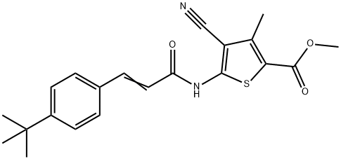 methyl 5-{[3-(4-tert-butylphenyl)acryloyl]amino}-4-cyano-3-methyl-2-thiophenecarboxylate Structure