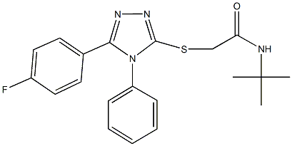 N-(tert-butyl)-2-{[5-(4-fluorophenyl)-4-phenyl-4H-1,2,4-triazol-3-yl]sulfanyl}acetamide 구조식 이미지