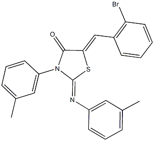 5-(2-bromobenzylidene)-3-(3-methylphenyl)-2-[(3-methylphenyl)imino]-1,3-thiazolidin-4-one Structure