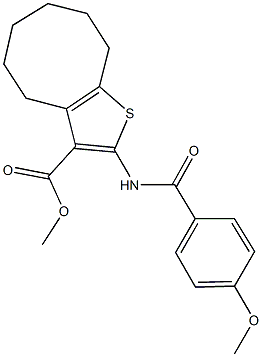 methyl 2-[(4-methoxybenzoyl)amino]-4,5,6,7,8,9-hexahydrocycloocta[b]thiophene-3-carboxylate Structure