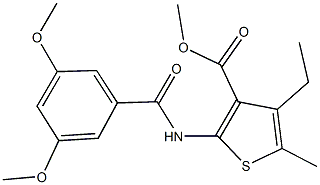 methyl 2-[(3,5-dimethoxybenzoyl)amino]-4-ethyl-5-methyl-3-thiophenecarboxylate 구조식 이미지
