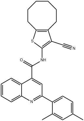 N-(3-cyano-4,5,6,7,8,9-hexahydrocycloocta[b]thien-2-yl)-2-(2,4-dimethylphenyl)-4-quinolinecarboxamide Structure