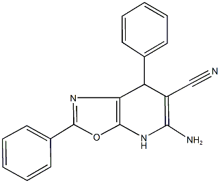 5-amino-2,7-diphenyl-4,7-dihydro[1,3]oxazolo[5,4-b]pyridine-6-carbonitrile 구조식 이미지