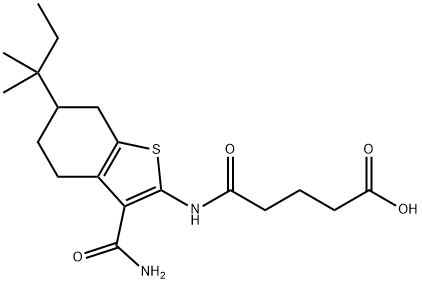 5-{[3-(aminocarbonyl)-6-tert-pentyl-4,5,6,7-tetrahydro-1-benzothien-2-yl]amino}-5-oxopentanoic acid Structure