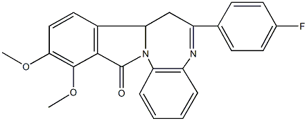 6-(4-fluorophenyl)-10,11-dimethoxy-7,7a-dihydro-12H-isoindolo[2,1-a][1,5]benzodiazepin-12-one 구조식 이미지