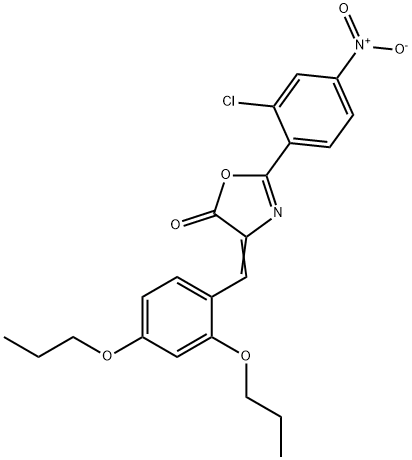 2-{2-chloro-4-nitrophenyl}-4-(2,4-dipropoxybenzylidene)-1,3-oxazol-5(4H)-one Structure