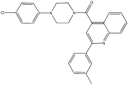 4-{[4-(4-chlorophenyl)-1-piperazinyl]carbonyl}-2-(3-methylphenyl)quinoline Structure