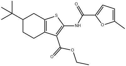 ethyl 6-tert-butyl-2-[(5-methyl-2-furoyl)amino]-4,5,6,7-tetrahydro-1-benzothiophene-3-carboxylate 구조식 이미지