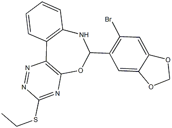 6-(6-bromo-1,3-benzodioxol-5-yl)-6,7-dihydro[1,2,4]triazino[5,6-d][3,1]benzoxazepin-3-yl ethyl sulfide 구조식 이미지